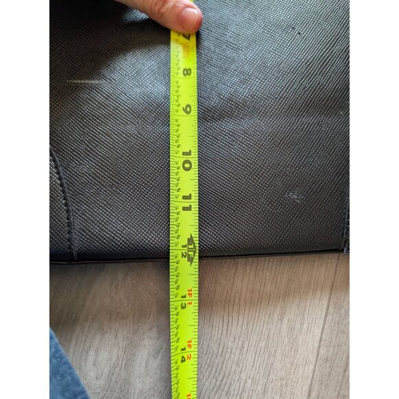 London Fog Black Leather-Like Large Tote Satchel Bag With Silver Hardware & Dual - Picture 9 of 11